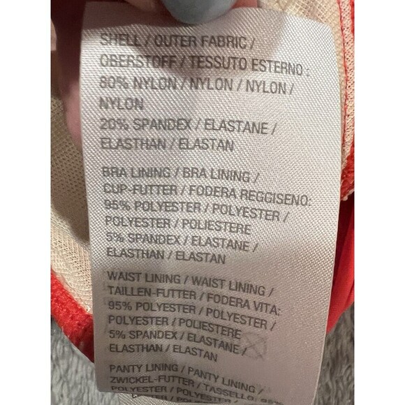 Denim & Co. Beach Twist V-Neck One-Piece with Ruching Red Plus Size 16 - Picture 7 of 7